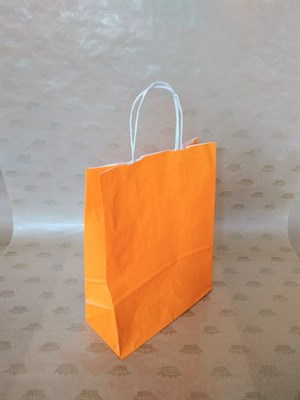 Крафт-пакет 250х110х320мм с кручеными ручками, оранжевый - фото 4572