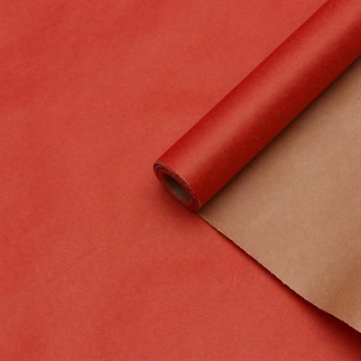 Крафт бумага Красная 1 сторонняя 0,7х10м, 70г/м. - фото 5498