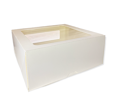 Коробка для торта - 260х260х100мм, белая, с окном (Cake WW) - фото 5698