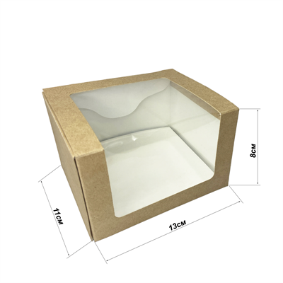 Крафт коробка с окном Solo show box, 130х110х80мм - фото 5812