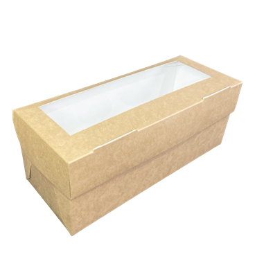 Крафт-коробка для 3 капкейков MUF3, 250х100х100мм, с окном - фото 5897