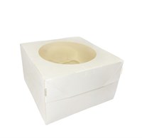 Белая крафт-коробка для 4 капкейков с окном, MUF 4 PRO