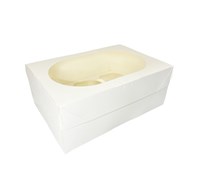 Белая крафт-коробка для 6 капкейков с окном, MUF 6 PRO