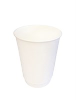 Бумажный стакан двухслойный, 300мл, белый (d=90мм)