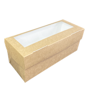 Крафт-коробка для 3 капкейков MUF3, 250х100х100мм, с окном