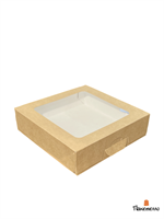 Крафт коробка с окном 15х15х4см 2566