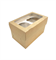 Крафт-коробка для 2 капкейков MUF2, 100х160х100мм, с окном - фото 5895