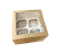 Крафт-коробка для 4 капкейков MUF4, 160х160х100мм, с окном 1066