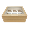 Крафт-коробка для 9 капкейков MUF9, 250х250х100мм, с окном - фото 5939